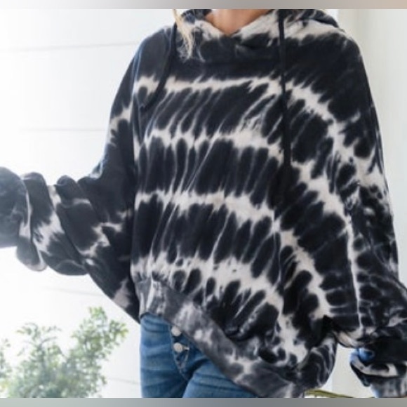 Medium Like Love Black Tie Dye Hoodie - Picture 11 of 11